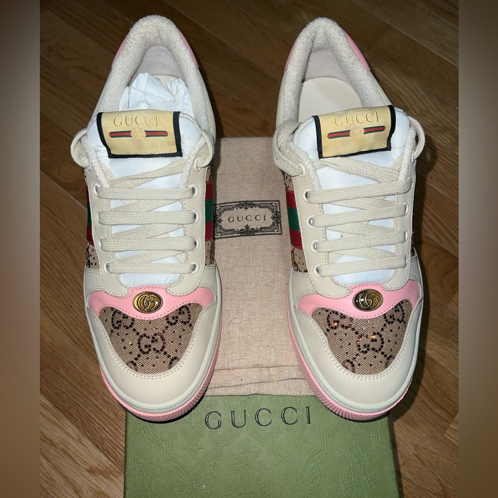 Authentic Women’s Gucci Sneakers with Crystals 10